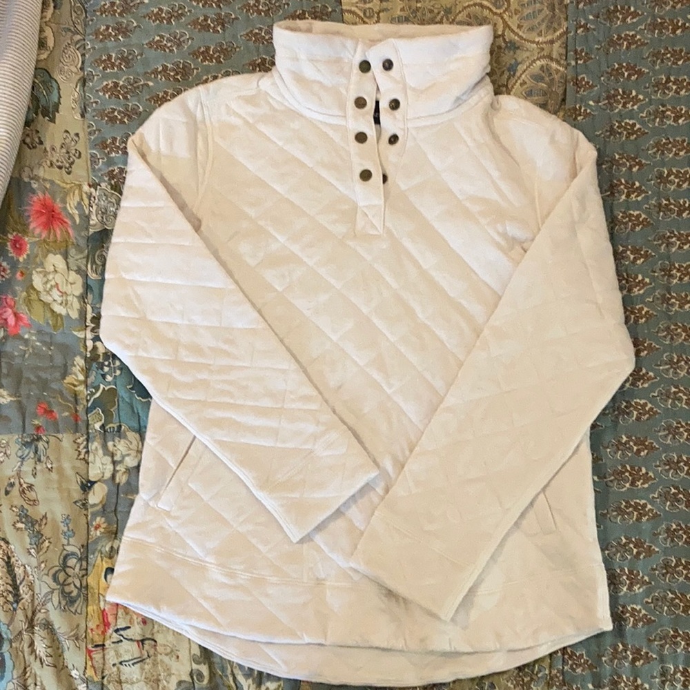 Marmot ivory quilted 1/4 snap pullover